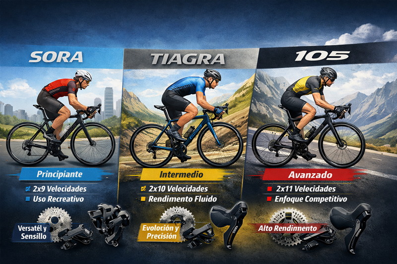 Shimano Sora Tiagra 105 comparacion