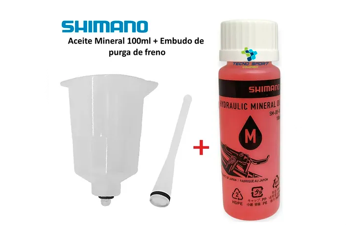 embudo de purgado y el aceite mineral Shimano